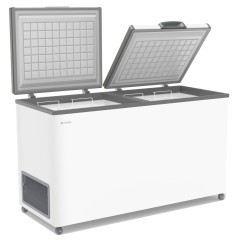 Ларь морозильный FROSTOR F 500 SD белый (серая рамка) STANDART DOUBLE (пропан)