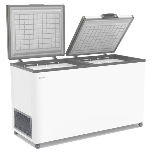 Ларь морозильный FROSTOR F 500 SD белый (серая рамка) STANDART DOUBLE (пропан)