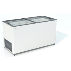 Ларь морозильный FROSTOR F 500 с прямое стекло серый (пропан)