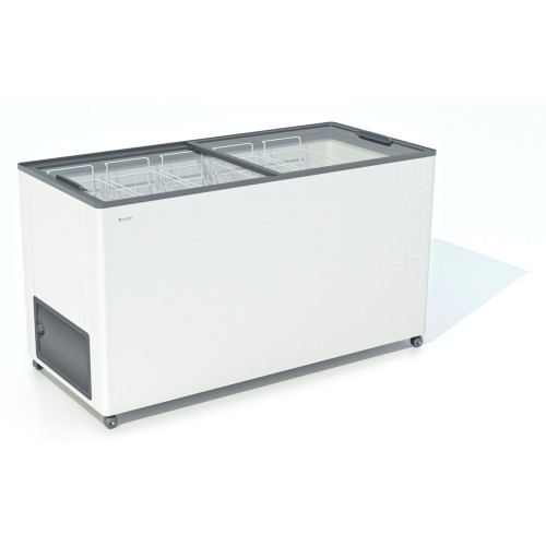 Ларь морозильный FROSTOR F 500 с прямое стекло серый (пропан)