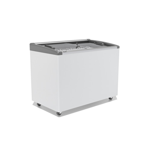 Ларь морозильный Frostor GELLAR FG 350 E гнутое стекло, алюминий, серый (пропан)