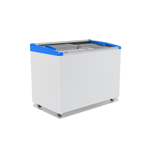 Ларь морозильный Frostor GELLAR FG 350 E гнутое стекло, алюминий, синий (пропан)