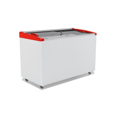 Ларь морозильный Frostor GELLAR FG 400 E гнутое стекло, алюминий, красный (пропан)