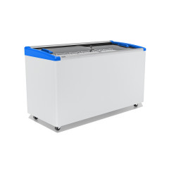 Ларь морозильный Frostor GELLAR FG 500 E гнутое стекло, алюминий, синий (пропан)