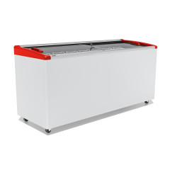 Ларь морозильный Frostor GELLAR FG 600 E гнутое стекло, алюминий, красный (пропан)