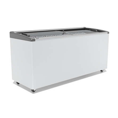 Ларь морозильный Frostor GELLAR FG 600 E гнутое стекло, алюминий, серый (пропан)