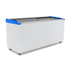 Ларь морозильный Frostor GELLAR FG 600 E гнутое стекло, алюминий, синий (пропан)
