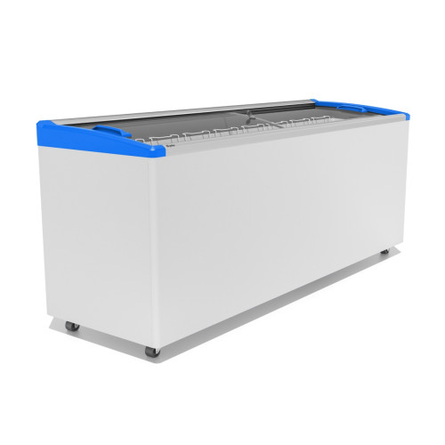 Ларь морозильный Frostor GELLAR FG 700 E гнутое стекло, алюминий, синий (пропан)