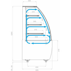 Витрина холодильная Carboma K70 VM 1,3-1 LIGHT (версия 2.0) (9005)