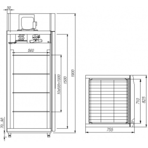 Шкаф холодильный Carboma R700 Сarboma INOX