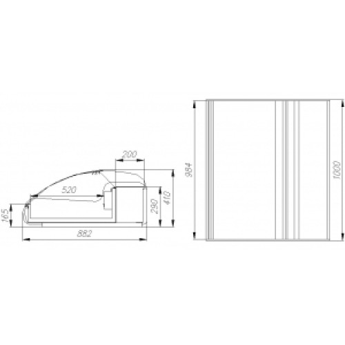 Витрина тепловая Carboma А89 SH 1,0-1 (ВТ‑1,0 Арго XL ТЕХНО)