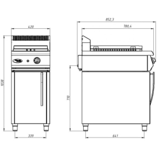 Поверхность жарочная Grill Master Ф1ПЖГ/800 (закр. стенд)