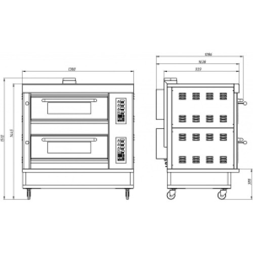Печь подовая Grill Master ШЖГ/2 (400 C, с пароувлажнением)