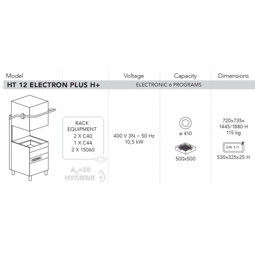 Машина посудомоечная DIHR HT 12 ELECTRON PLUS H