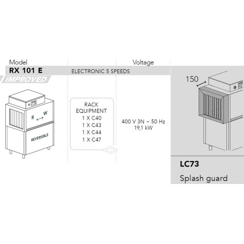 Машина посудомоечная DIHR RX 101 E DX, DDE, 2LC73
