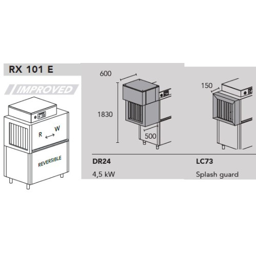 Машина посудомоечная DIHR RX 101 E DX, DR24, LC73