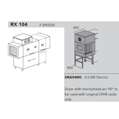 Машина посудомоечная DIHR RX 104 SX, DDE, XP, DRA94MC