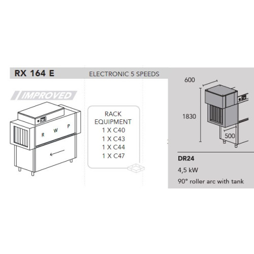 Машина посудомоечная DIHR RX 164 E DX, DR24, DDE, XP