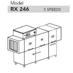 Машина посудомоечная DIHR RX 246 AS sx, dde, san, dra99mt, hr10/деление 3 части