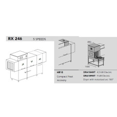 Машина посудомоечная DIHR RX 246 SX, DDE, DRA189MT, HR10, SAN