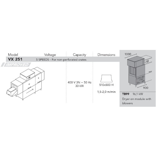 Машина для мойки ящиков DIHR VX 251 DX, DDE, XP, TB99