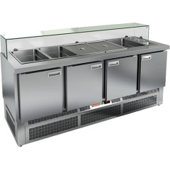 Стол для салатов HICOLD SLE3-1111GN низкое стекло