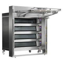 Печь подовая с подставкой без направляющих APACH BAKERY LINE E4K3L dpbi-t, система посадочная CIE4