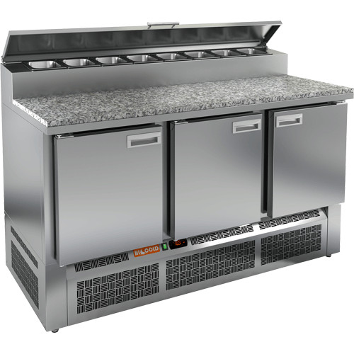 Стол для пиццы HICOLD PZE2-111/GN (1/6H) камень (R290)