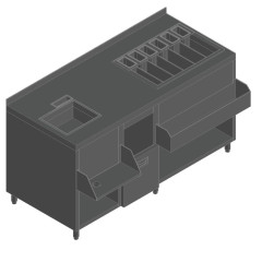 Станция барная HICOLD НБМКС-16/7БПК без ящиков без вертушки