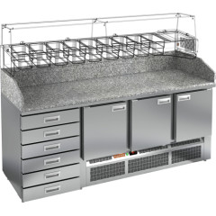 Стол для пиццы HICOLD PZE4-111/GN камень (R290)