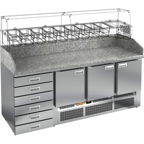 Стол для пиццы HICOLD PZE4-111/GN камень (R290)