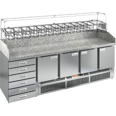 Стол для пиццы HICOLD PZE4-1111/GN камень (R290)