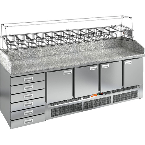 Стол для пиццы HICOLD PZE4-1111/GN камень (R290)