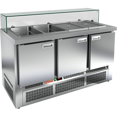 Стол для салатов HICOLD SLE3-111GN низкое стекло