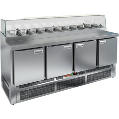 Стол для пиццы HICOLD PZE1-1111/GN (1/3H) со стеклом (R290)