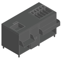 Станция барная с бортом HICOLD НБМКС-15/6ПК, 100мм столешн.