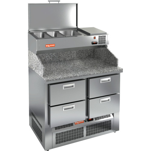 Стол для пиццы HICOLD PZE3-22/SN камень (R290)