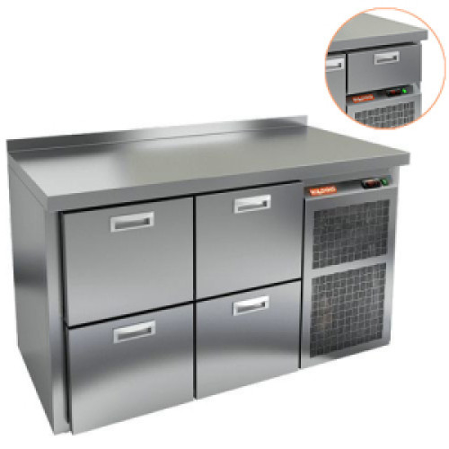Стол холодильный HICOLD GN 22 BR2 TN-B (, 100мм столешн.)