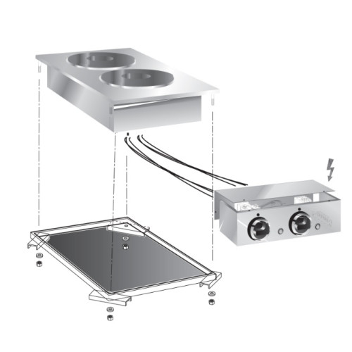 Плита электрическая встраиваемая 600 серии APACH CHEF LINE SLDI6RE2CB