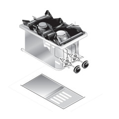 Плита газовая 2 конфорочная встраиваемая 600 серии APACH CHEF LINE SLDIG6RG4P