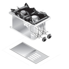 Плита газовая 2 конфорочная встраиваемая 600 серии APACH CHEF LINE SLDIG6RG4