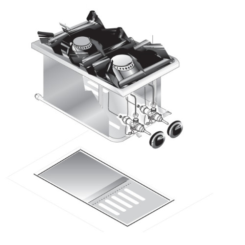 Плита газовая 2 конфорочная встраиваемая 600 серии APACH CHEF LINE SLDIG6RG4