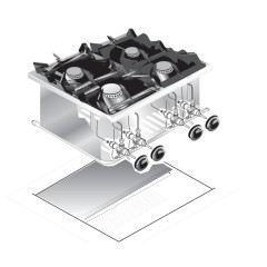 Плита газовая 4 конфорочная встраиваемая 600 серии APACH CHEF LINE SLDIG6RG6