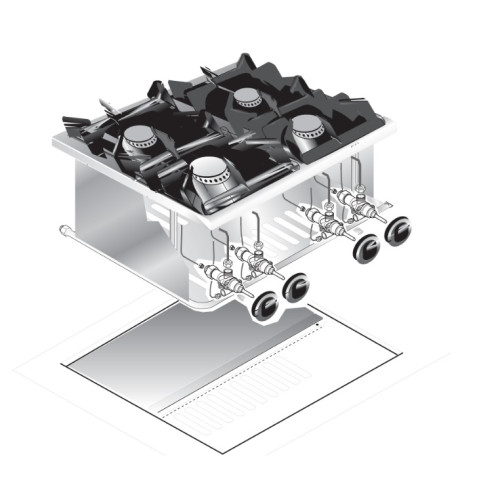Плита газовая 4 конфорочная встраиваемая 600 серии APACH CHEF LINE SLDIG6RG6