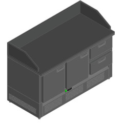 Стол для пиццы HICOLD PZE3-112/GN камень (R290)