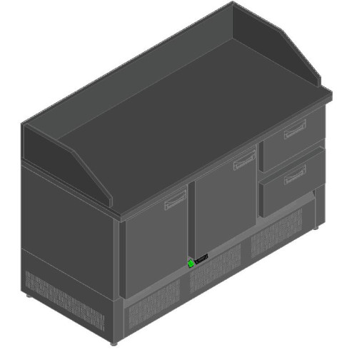 Стол для пиццы HICOLD PZE3-112/GN камень (R290)