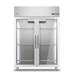 Шкаф морозильный 1200 литров без агрегата APACH CHEF LINE LCFM120MD2GR со стеклянной дверью
