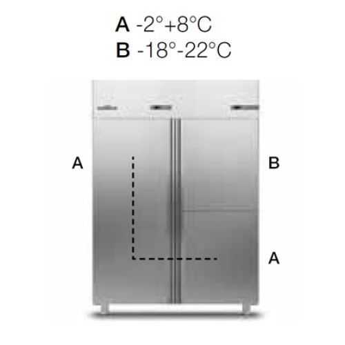 Шкаф комбинированный 1400 литров APACH CHEF LINE LCK140N1M1D3