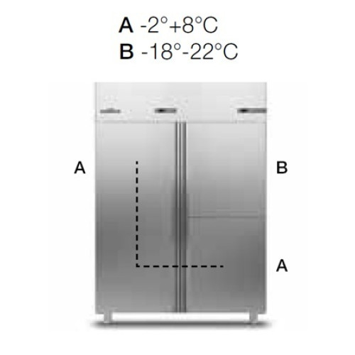 Шкаф комбинированный 1400 литров без агрегата APACH CHEF LINE LCK140N1M1D3R
