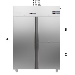 Шкаф комбинированный 1400 литров APACH CHEF LINE LCK140N2M1D3
